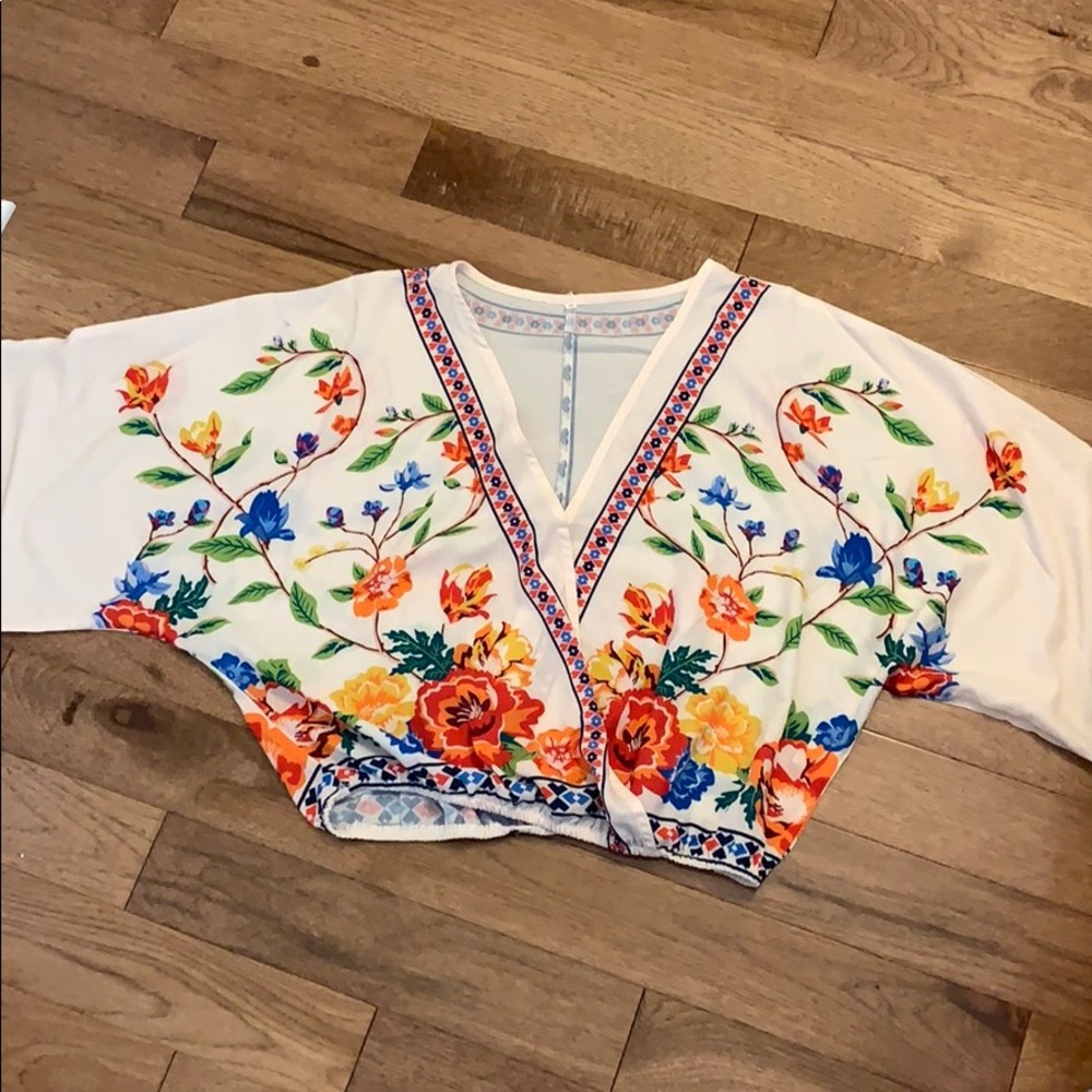 Bell Sleeve Wrap Blouse